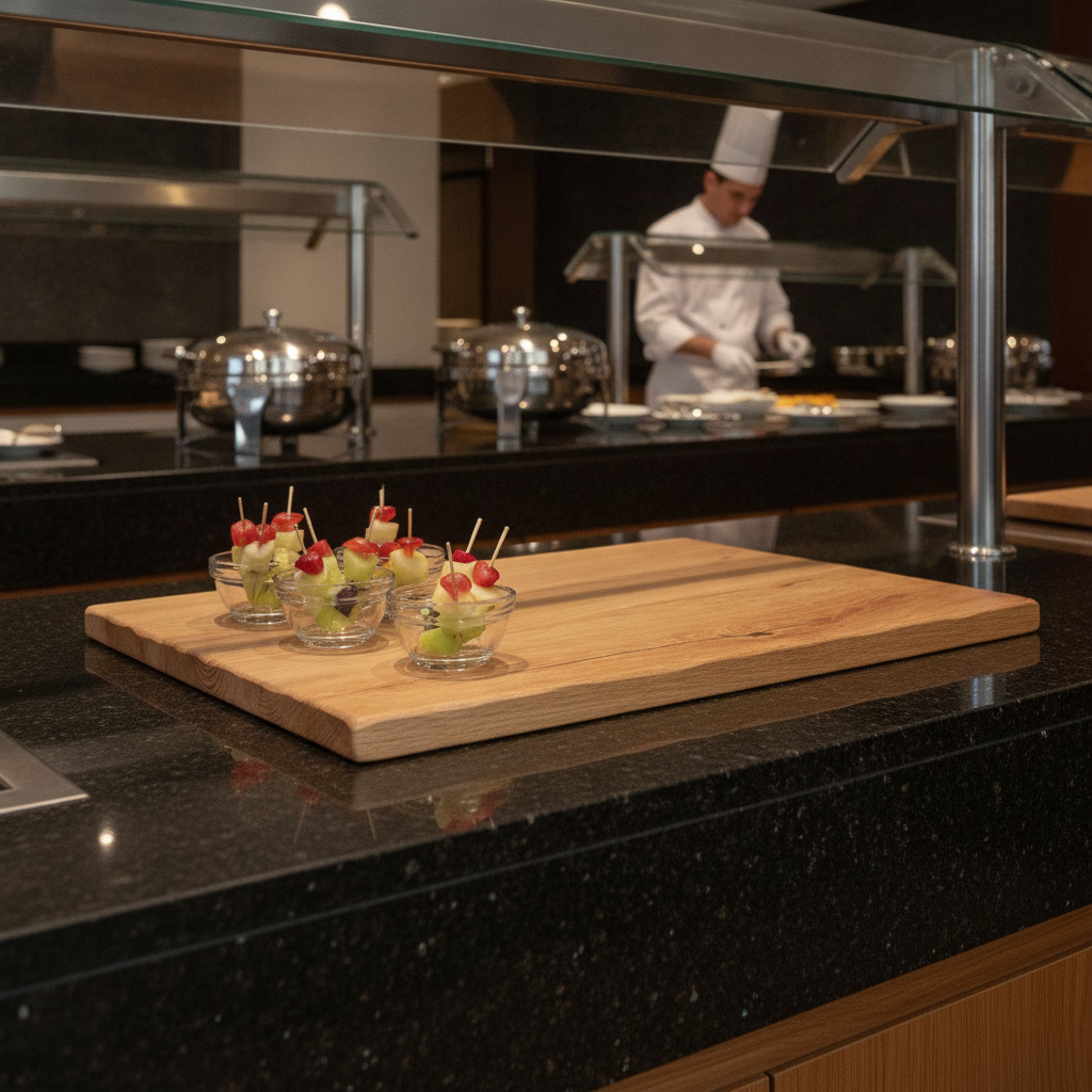 Oak Melamine Tray GN 2/4 for Buffet Displays