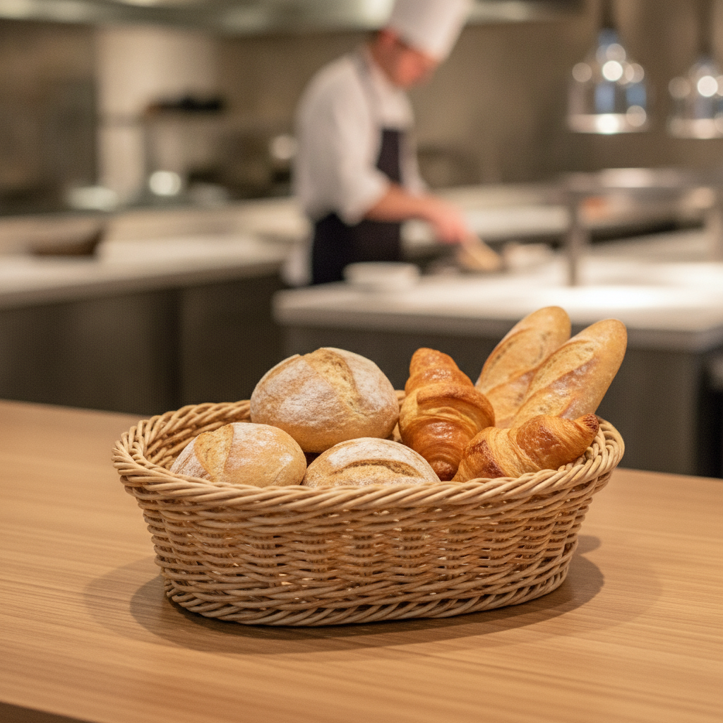 Polyethylene Polywicker Oval Serving Basket 240mm for Food Presentation