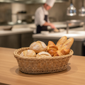 Polyethylene Polywicker Oval Serving Basket 240mm for Food Presentation