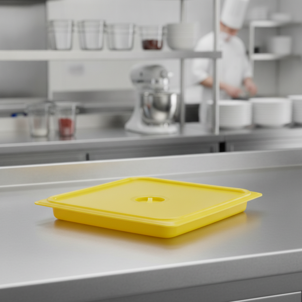 Polypropylene Yellow Seal Lid for Food Safety Management