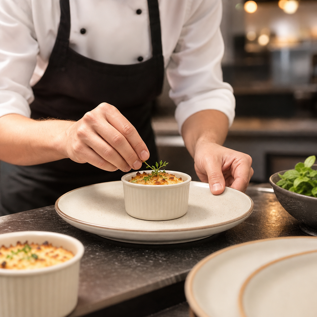 Ramekin 100mm Beige Ceramic for Culinary Versatility