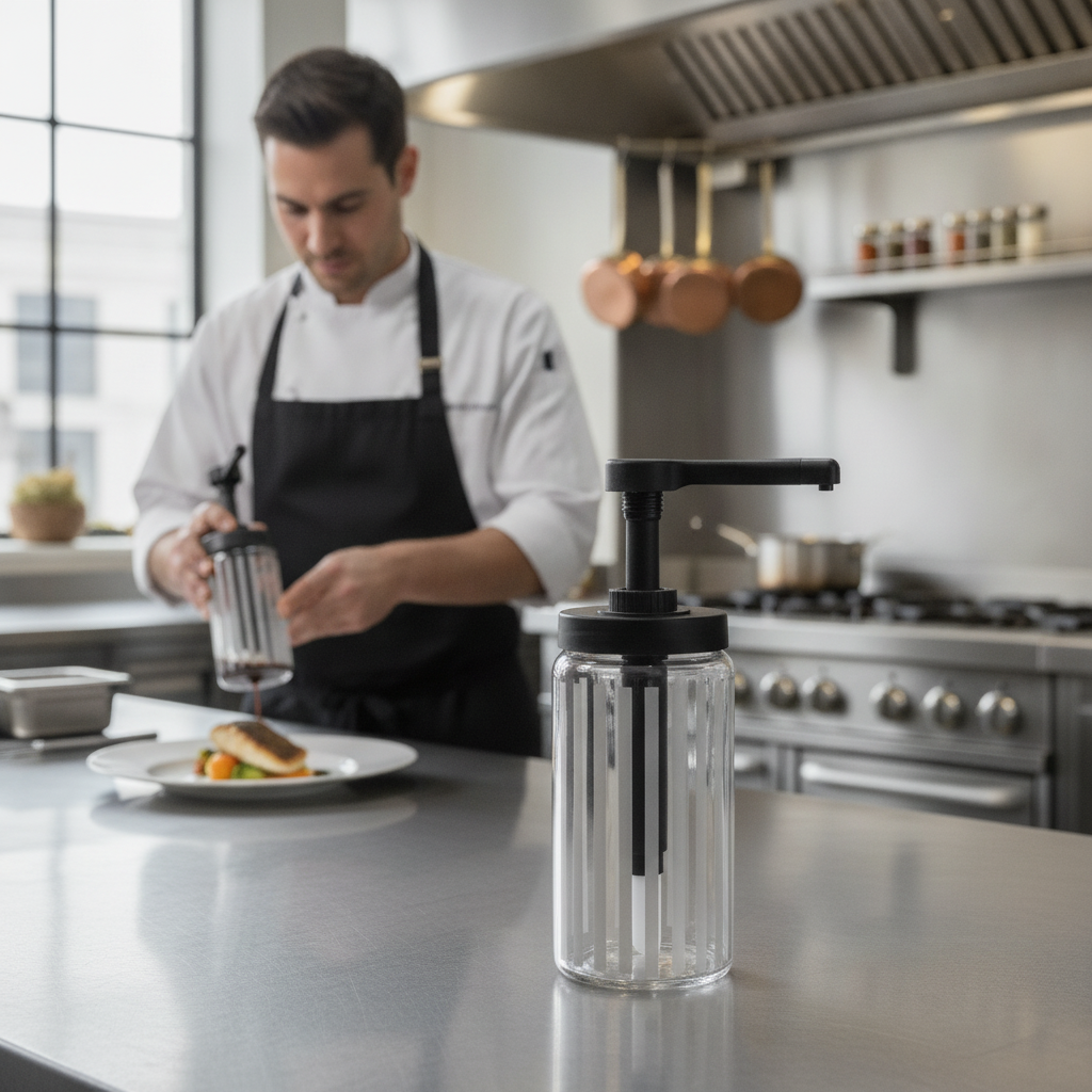 Glass Dosing Dispenser 1L for Controlled Portion Service