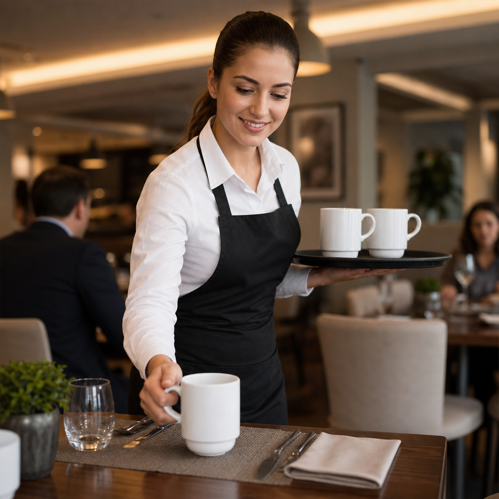 Stacking Mugs 280ml Ceramic for Catering & Hospitality (Pack of 24)