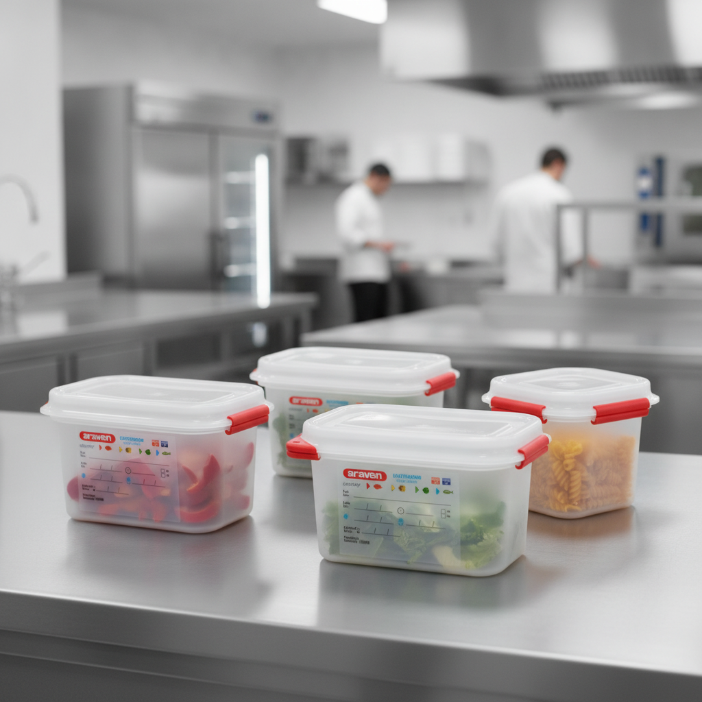 Polypropylene Gastronorm Food Storage Container 1L for Professional Kitchens (Pack of 4)