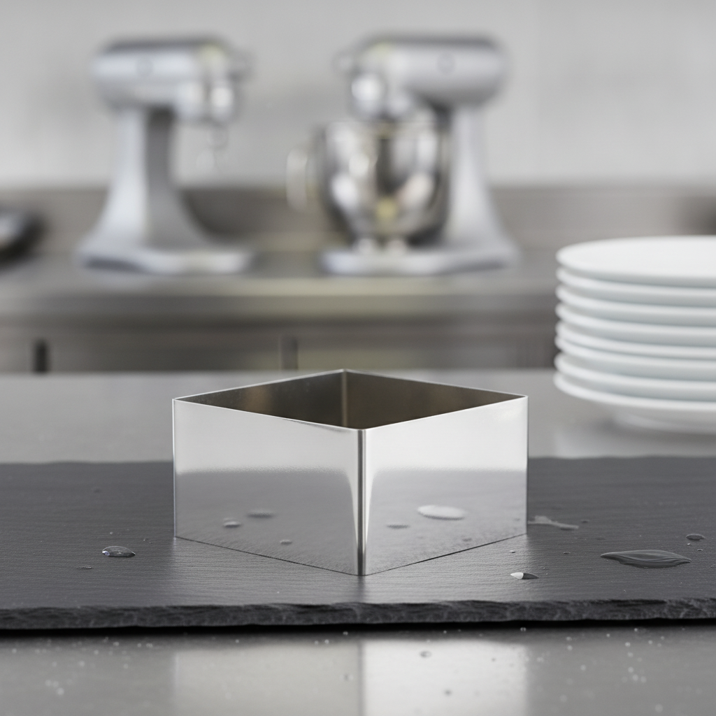 Stainless Steel Square Mousse Ring 35 x 60 x 60mm for Food Presentation