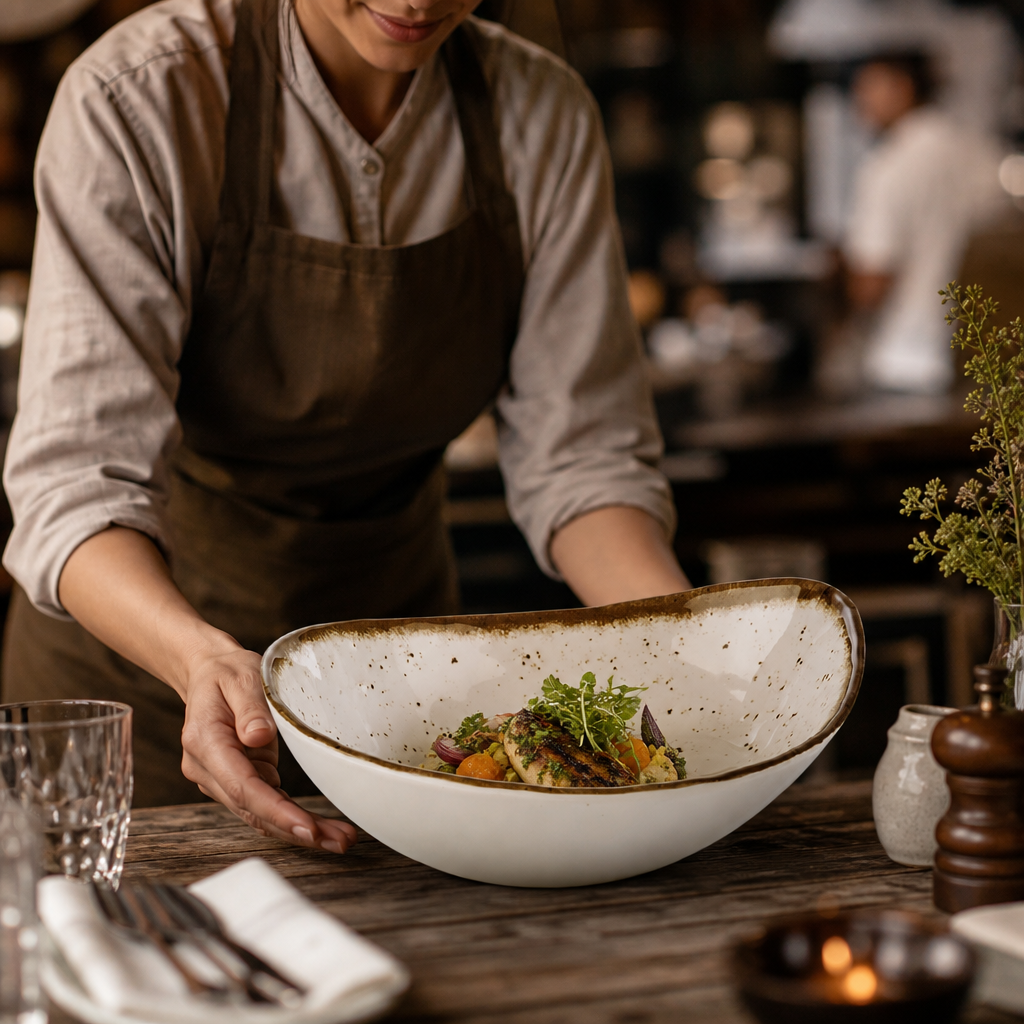 Oval Bowl 230mm Melamine for Rustic Table Settings