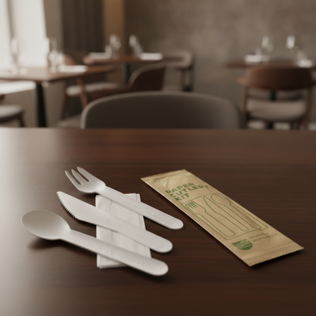 Paper Cutlery Kit 4-in-1 60mm for Catering & Events (Pack of 250)