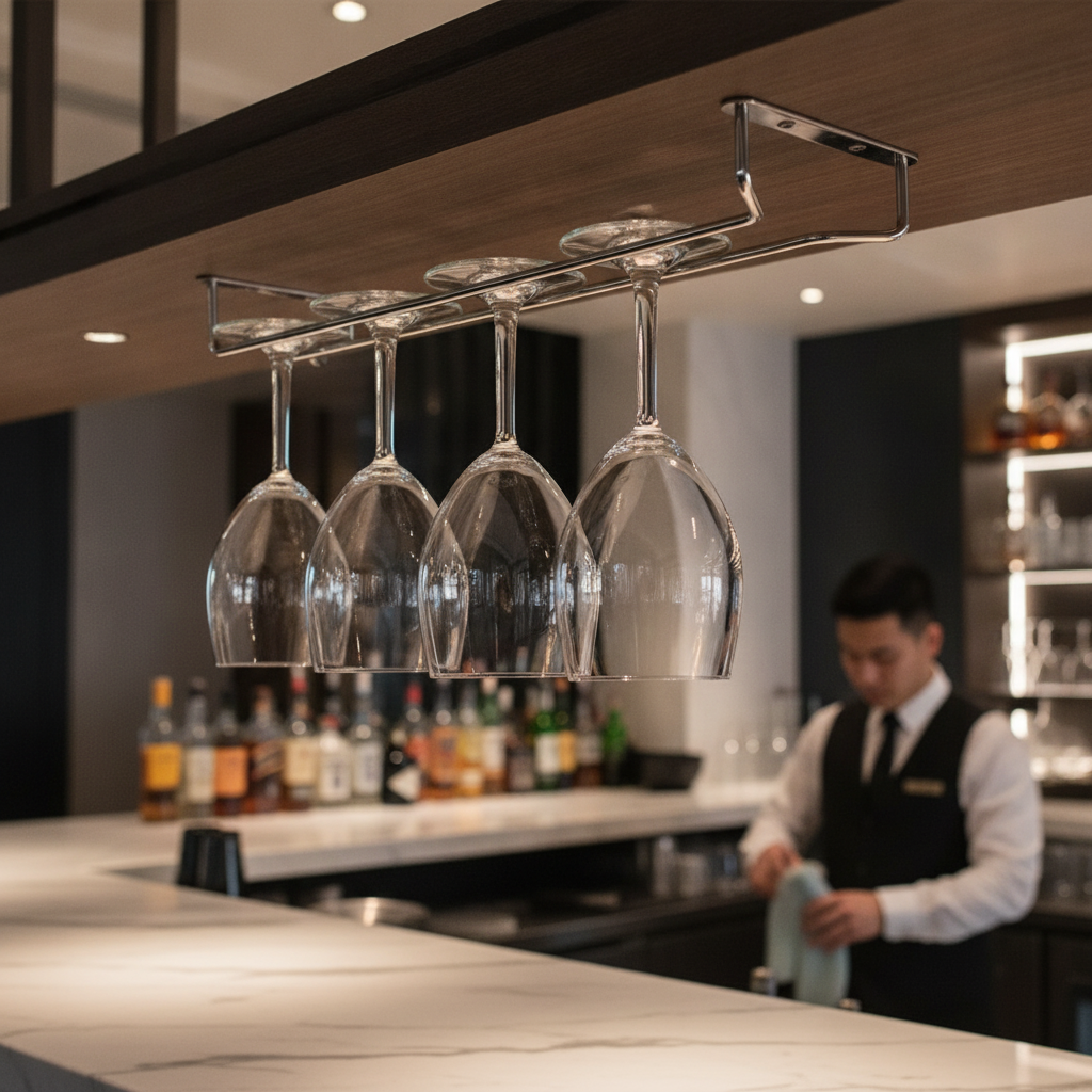 Stainless Steel Glass Hanger 406mm for Elegant Stemware Display