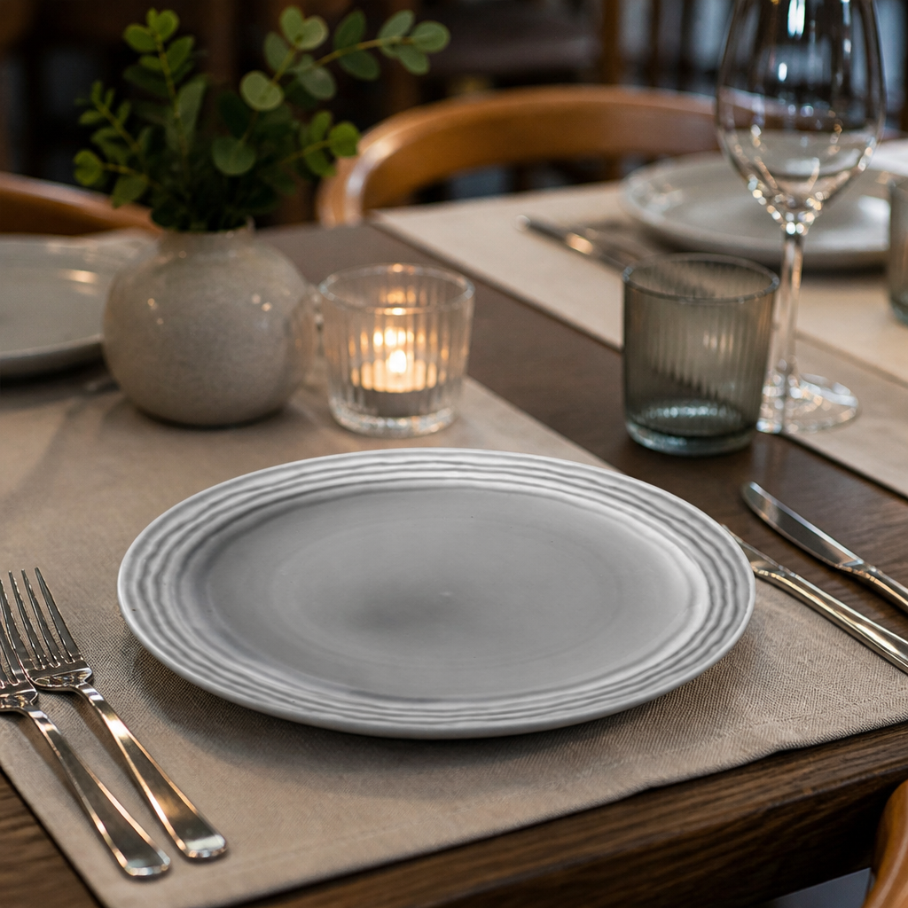 Norse Plates 280mm Grey China for Professional Dining (Pack of 12)
