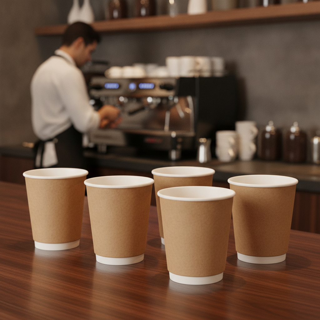 Cardboard Double Wall Coffee Cups 225ml for Takeaway Services (Pack of 500)