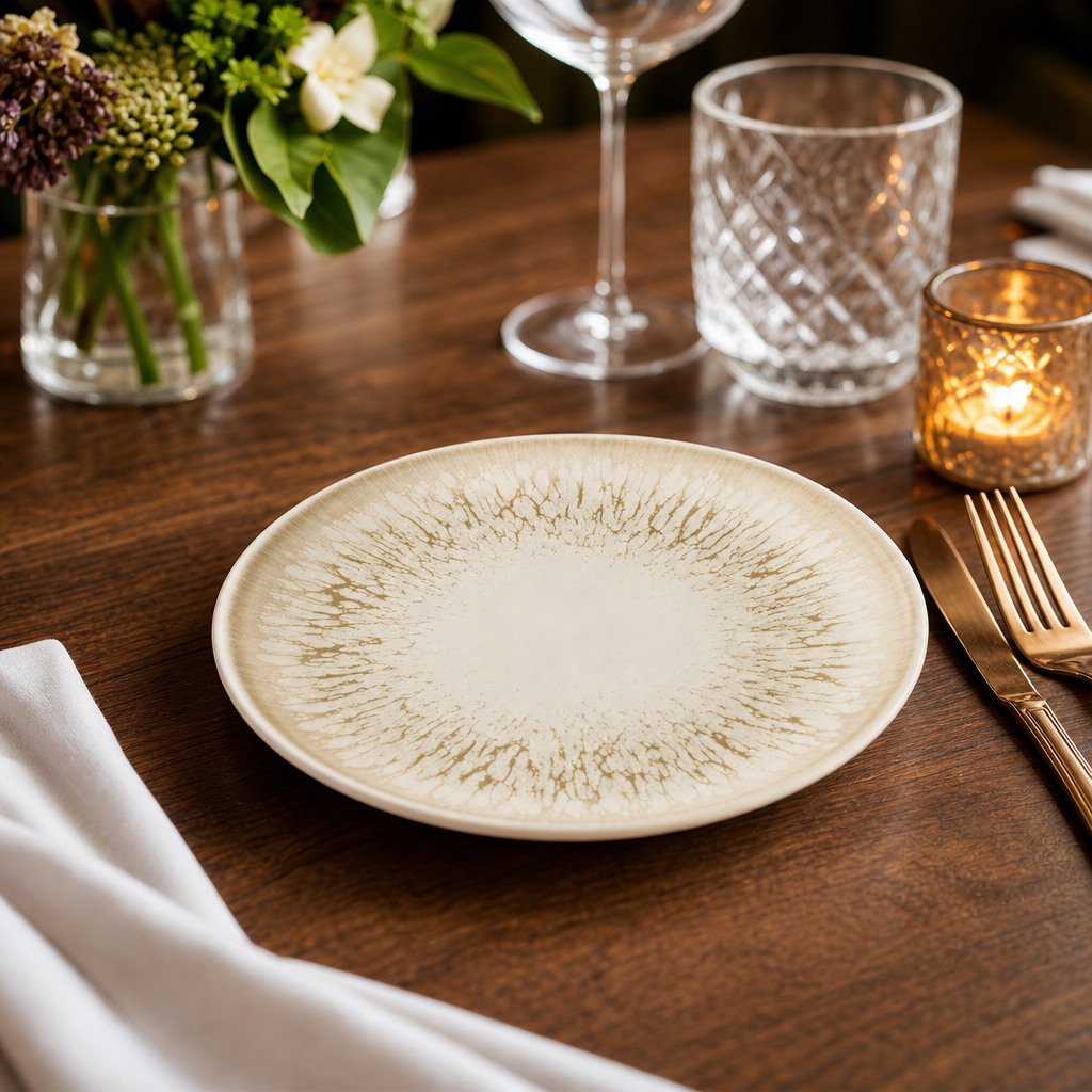 Coupe Plates 217mm Natural Ceramic for Stylish Dining (Pack of 12)
