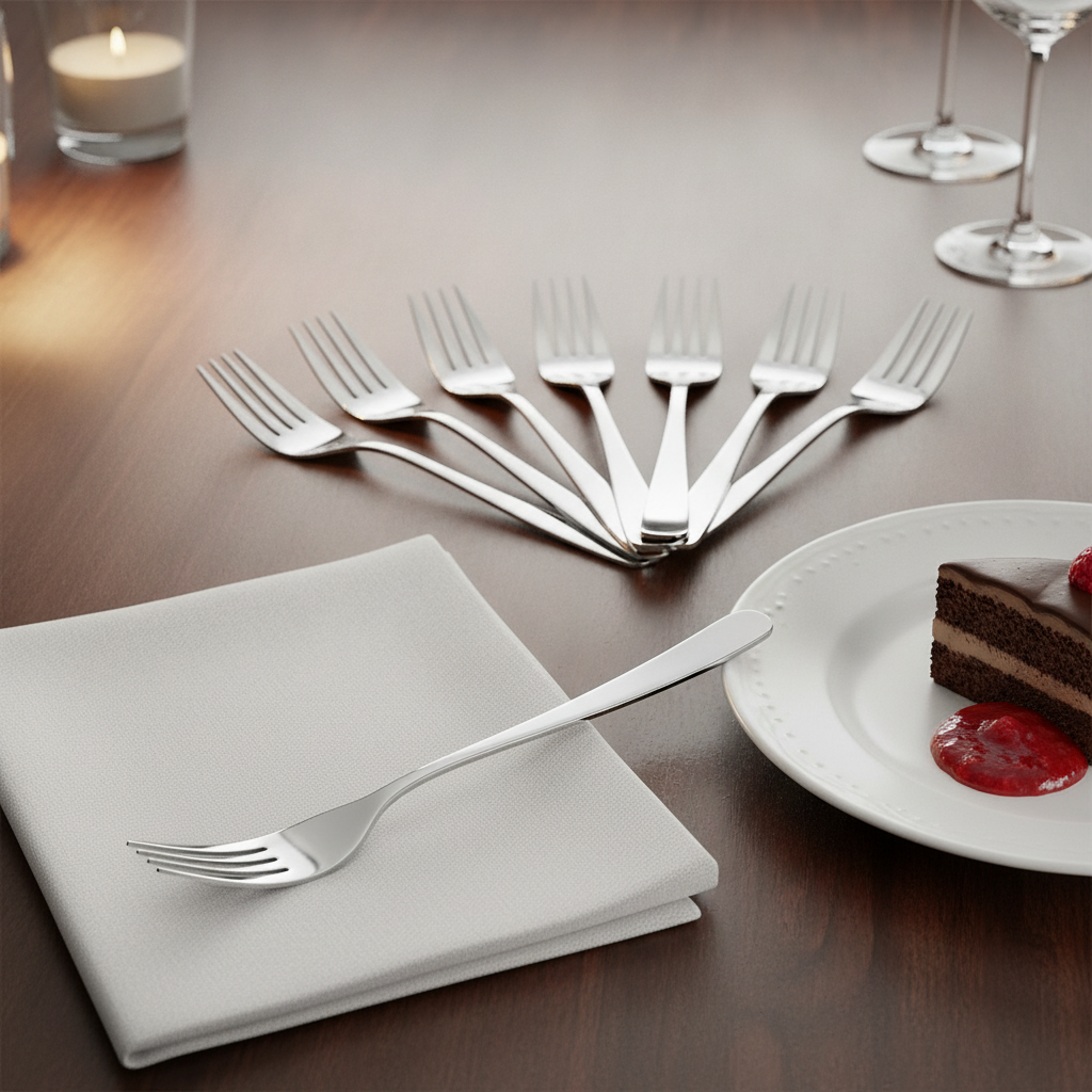 18/10 Stainless Steel Cake Forks for Elegant Table Settings (Pack of 12)