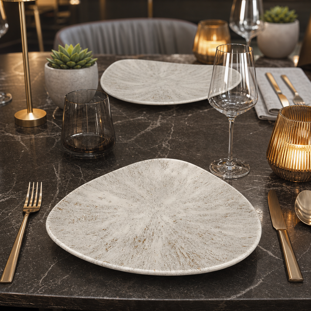 Plates 192mm Grey Vitrified Ceramic for Dining Experiences (Pack of 12)