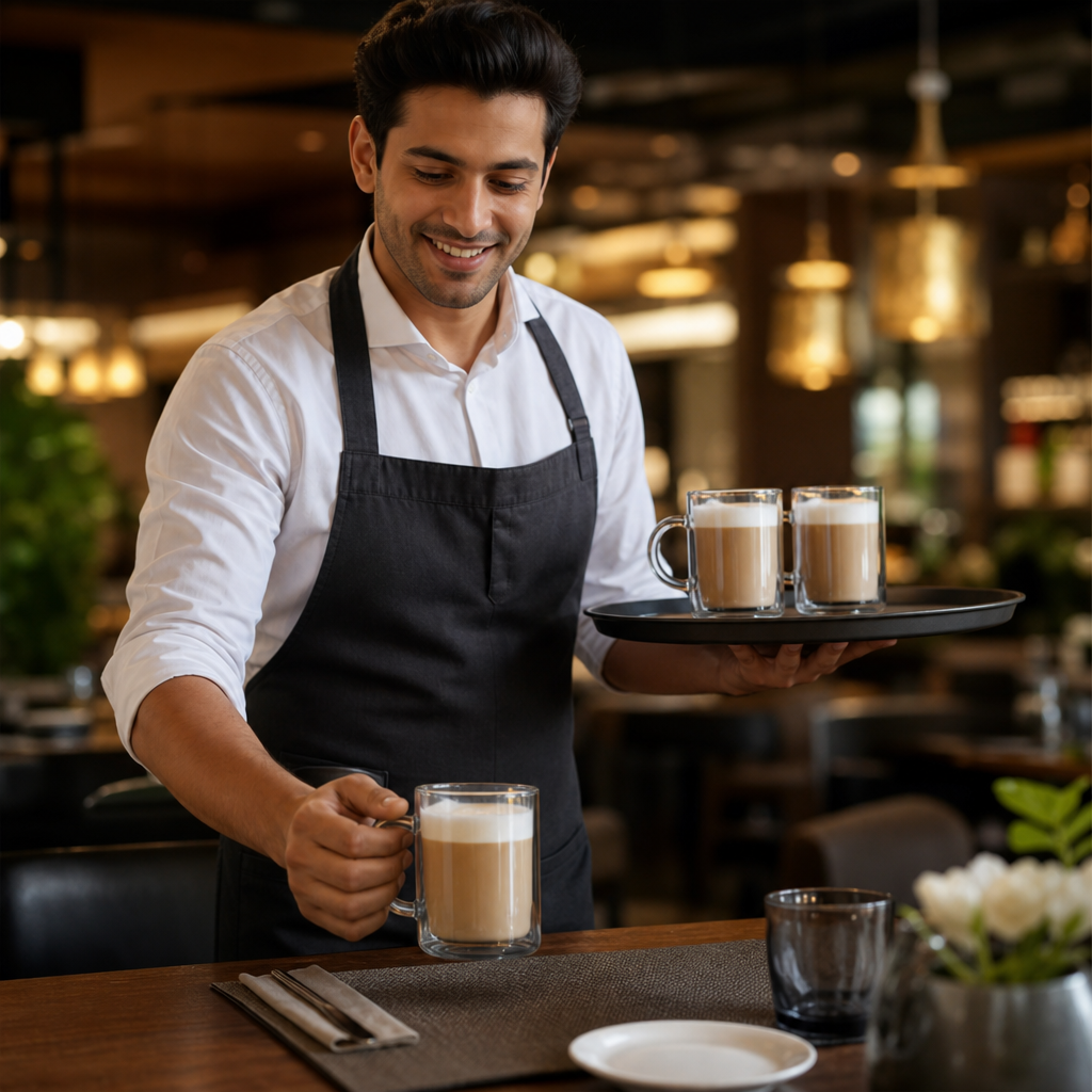 Toughened Mugs 330ml Glass for Bars & Cafés (Pack of 24)
