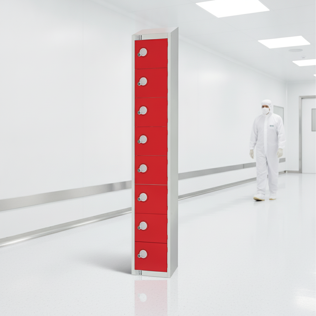 Powder Coated Steel Lockers 450mm Deep for Hygiene-Critical Environments