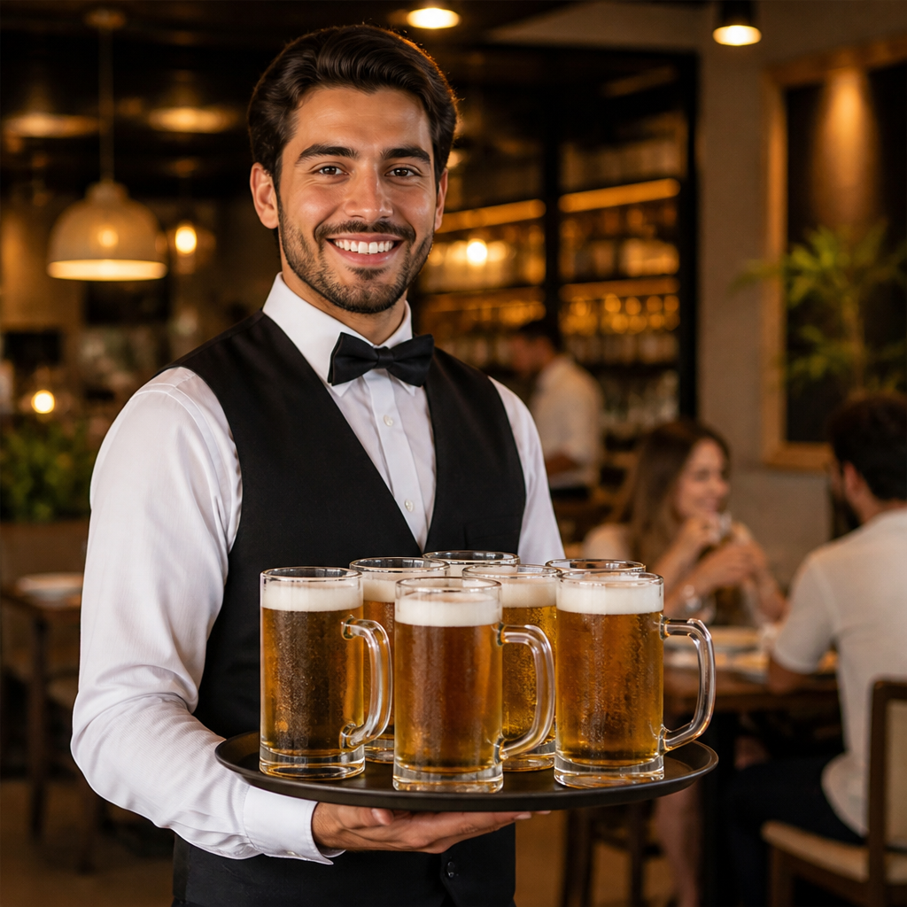 Glass Prost Beer Mugs 640ml for Serving Beverages (Pack of 6)