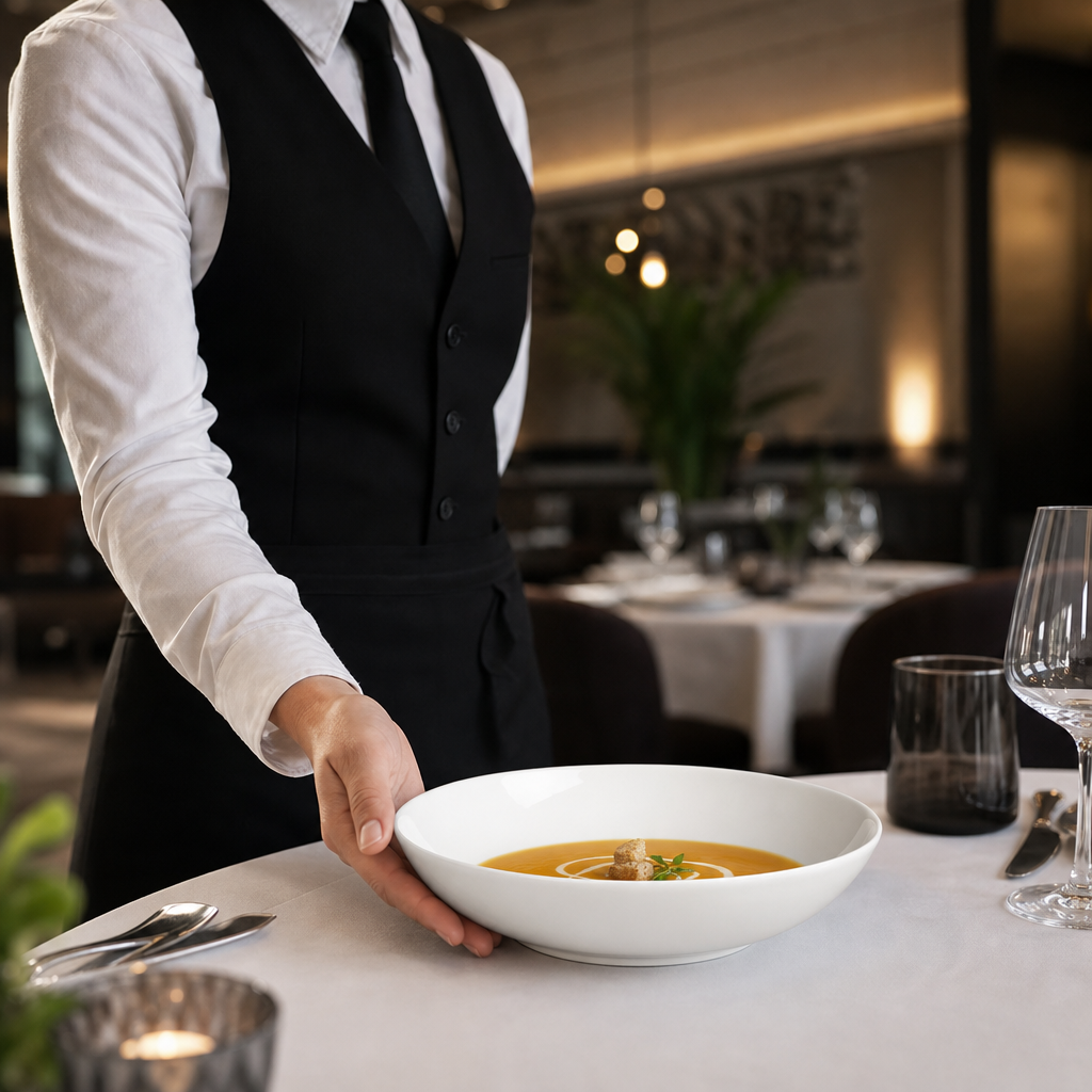Maxadura White Soup Plates 210mm for Elegant Dining