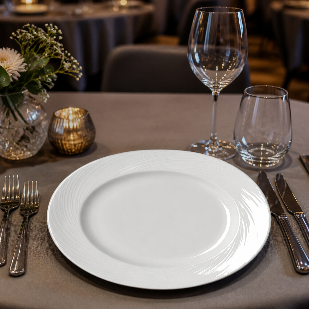 Plates 280mm Porcelain for Fine Dining (Pack of 12)