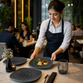 Black Square Plates 252mm Charcoal Porcelain for Dining (Pack of 12)