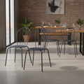 Powder-Coated Steel Slate Blue Side Chairs 855mm for Restaurants & Cafés (Pack of 4)