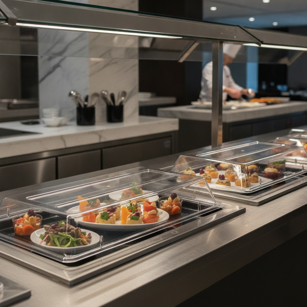 Clear Tritan Rectangular Buffet Covers 560x153mm for Food Displays (Pack of 2)