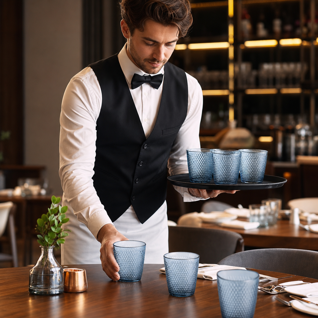Glass Blue Tumblers 310ml for Professional Catering (Pack of 24)