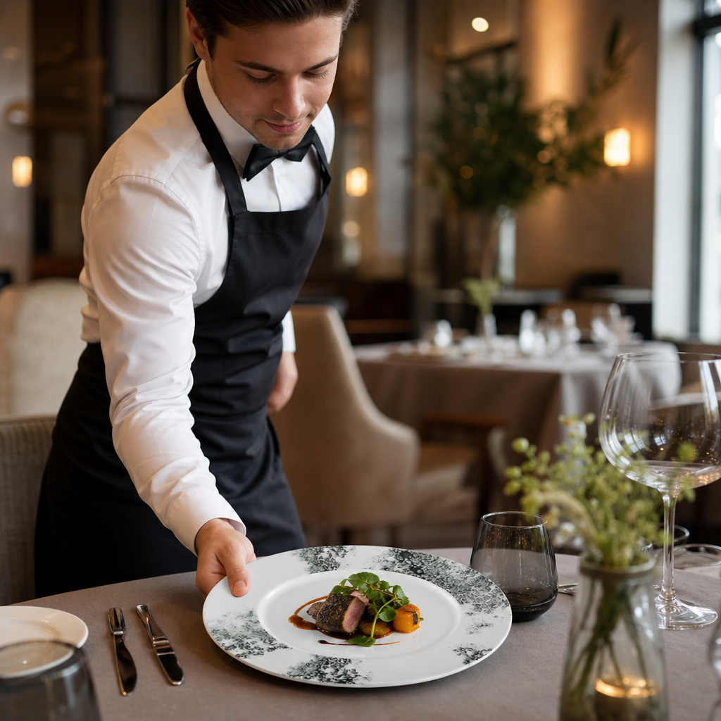 Vitreous Standard Rim Plates 280mm Fine China for Fine Dining (Pack of 6)