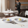 Bone China Blue Butter Dishes 110mm for Elegant Table Settings (Pack of 24)