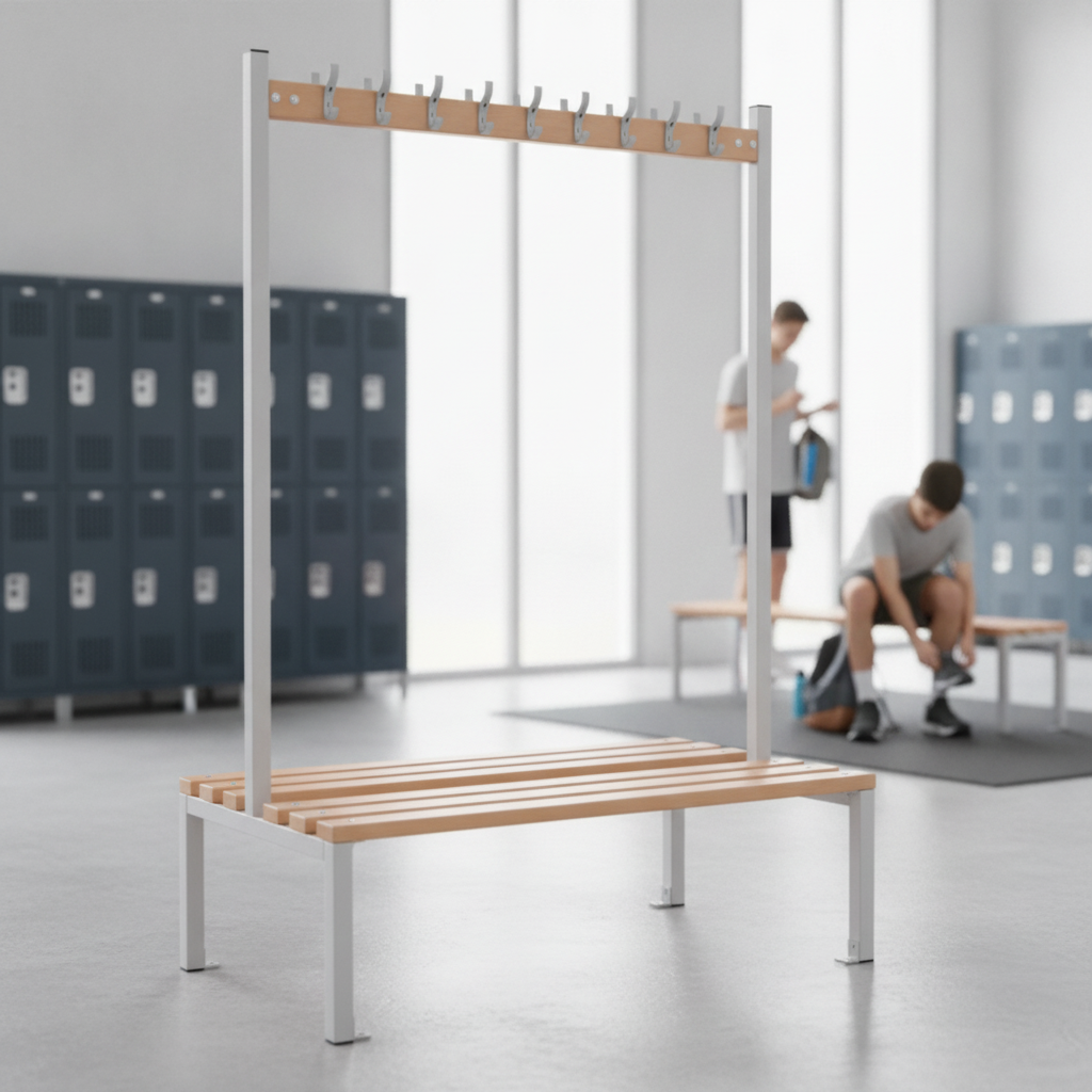 Powder Coated Steel Double-sided Island Seating for Schools & Gyms