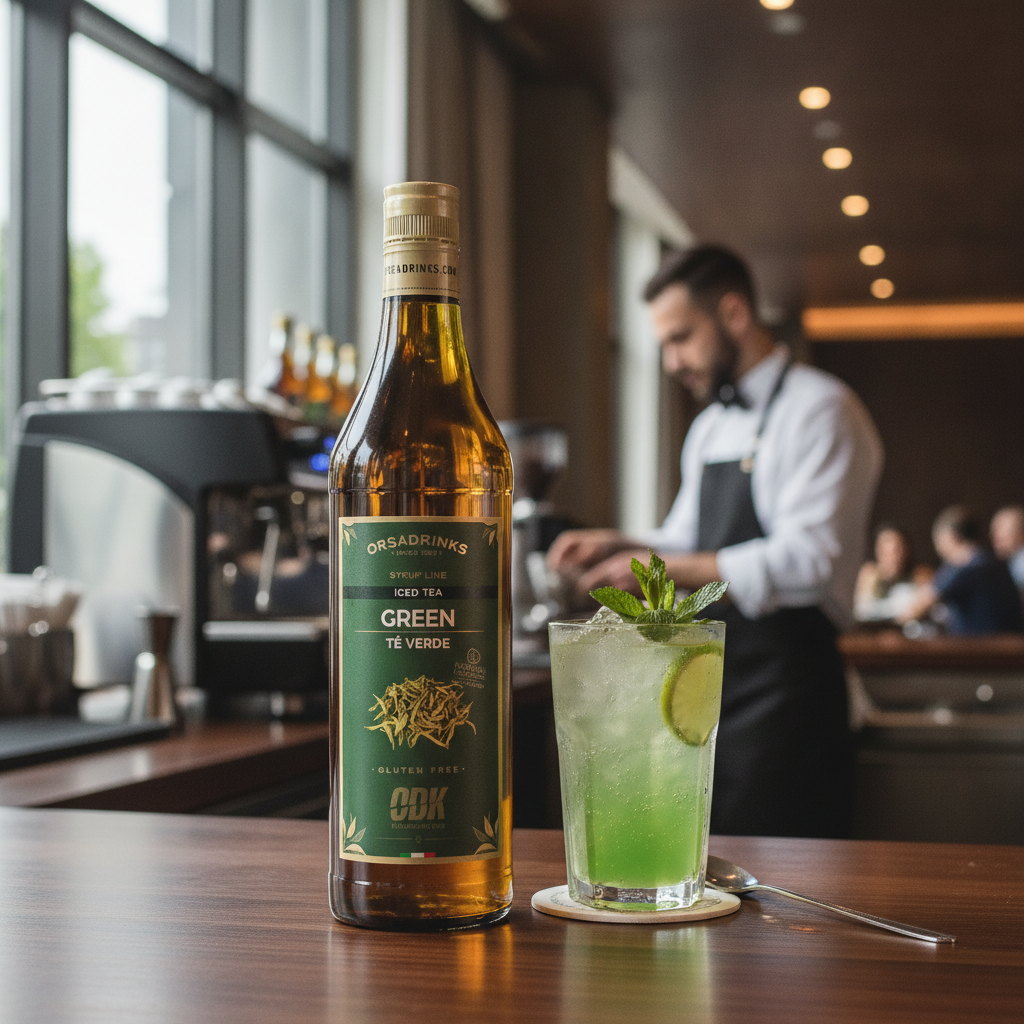 Green Iced Tea Syrup 750ml for Refreshing Beverages
