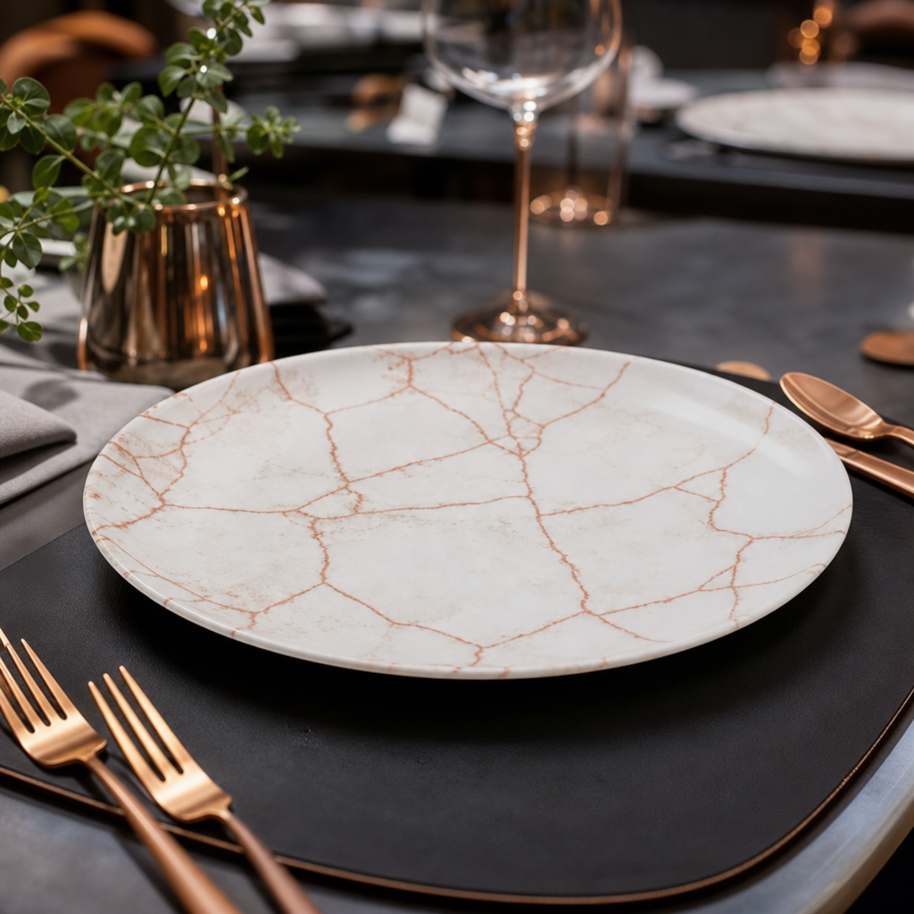 Coupe Plates Coral Porcelain for Dining Experiences (Pack of 12)