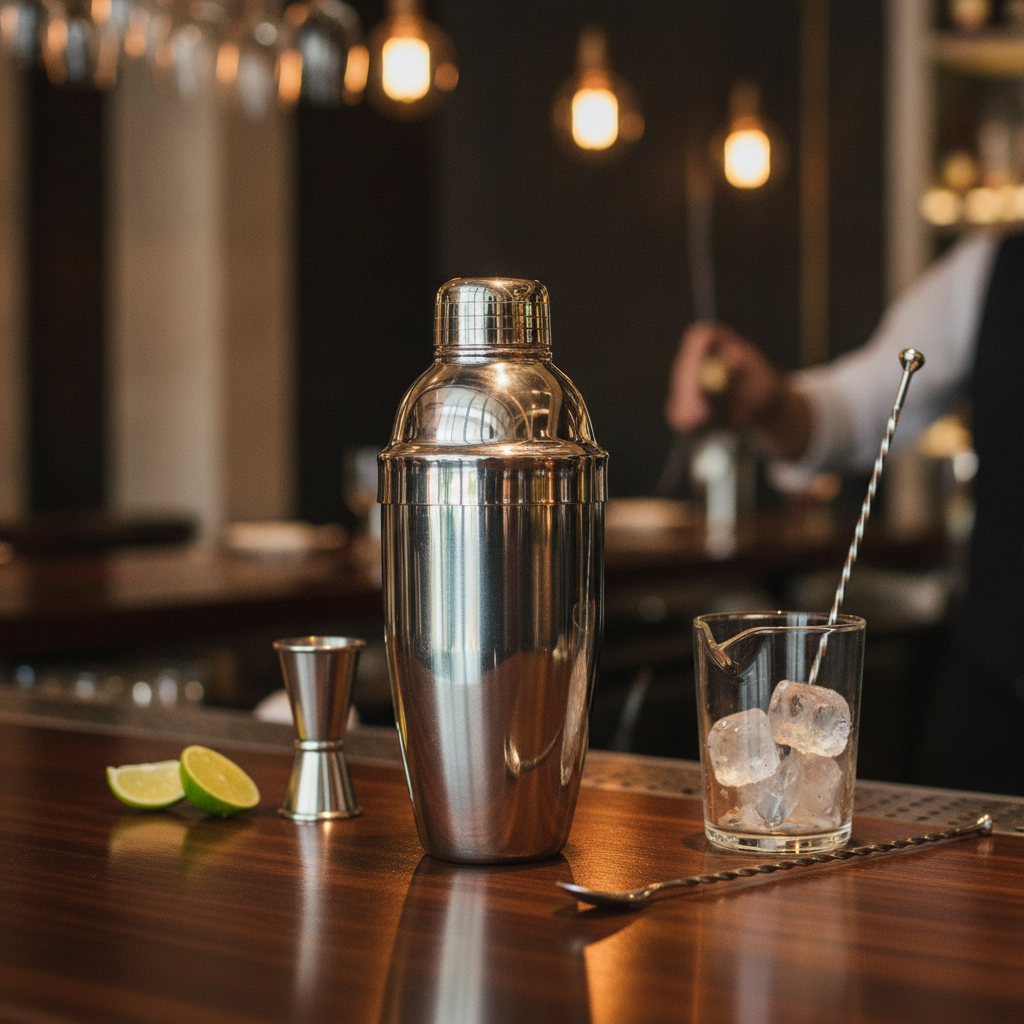 Stainless Steel Cocktail Shaker 600ml for Home & Professional Use
