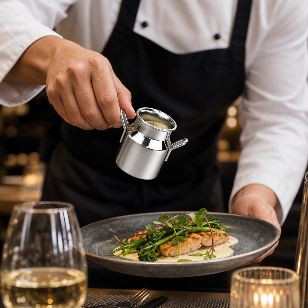 Stainless Steel Mini Milk Churn 60ml for Serving Sauces