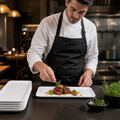 Organic Rectangular Plates 346x156mm Vitrified Ceramic for Professional Kitchens (Pack of 6)