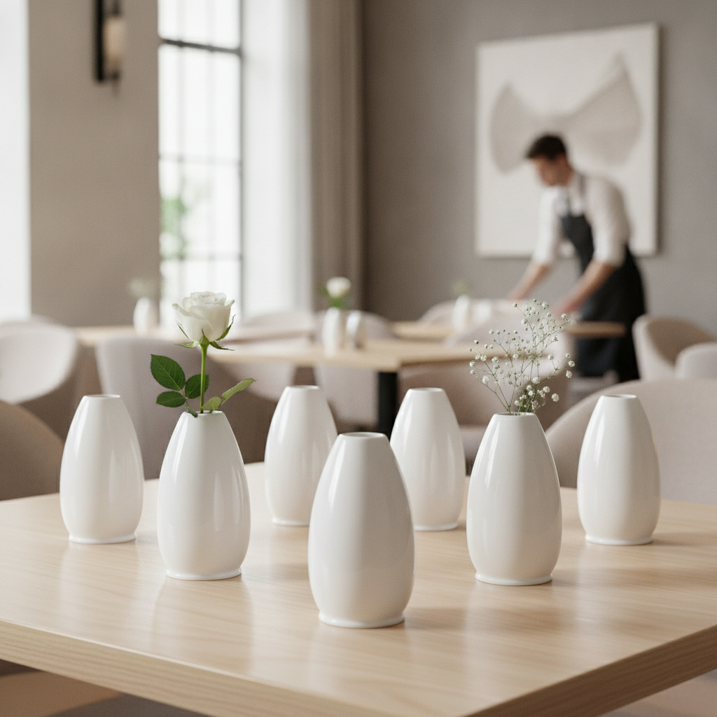 Fine China Bud Vases 1.4kg for Elegant Table Settings (Pack of 6)