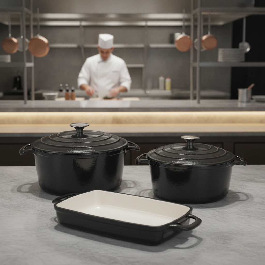 Cast Iron Casserole Dish Set 3-Piece for Family Meals