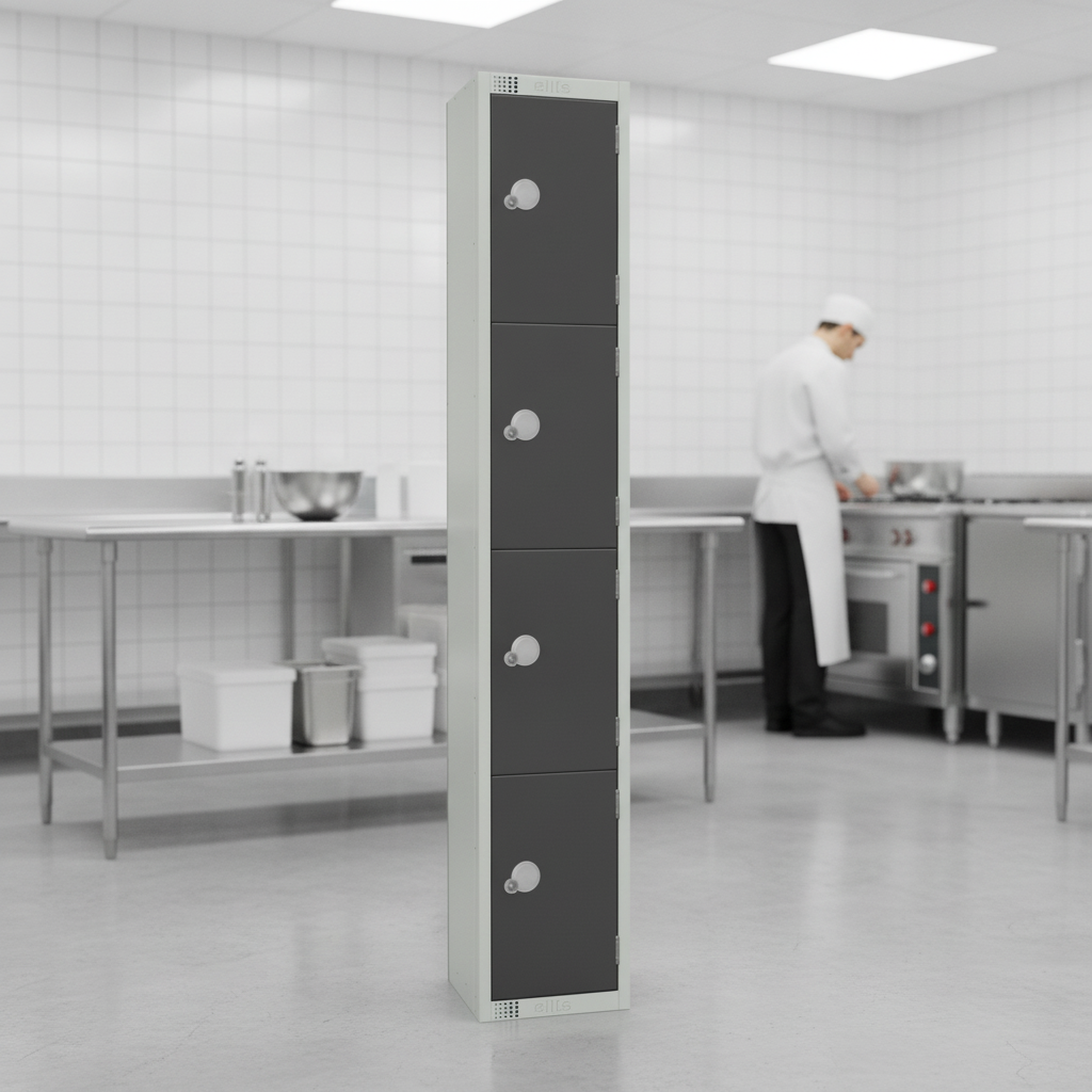 Powder Coated Steel Lockers 450mm Deep for High Sanitation Areas