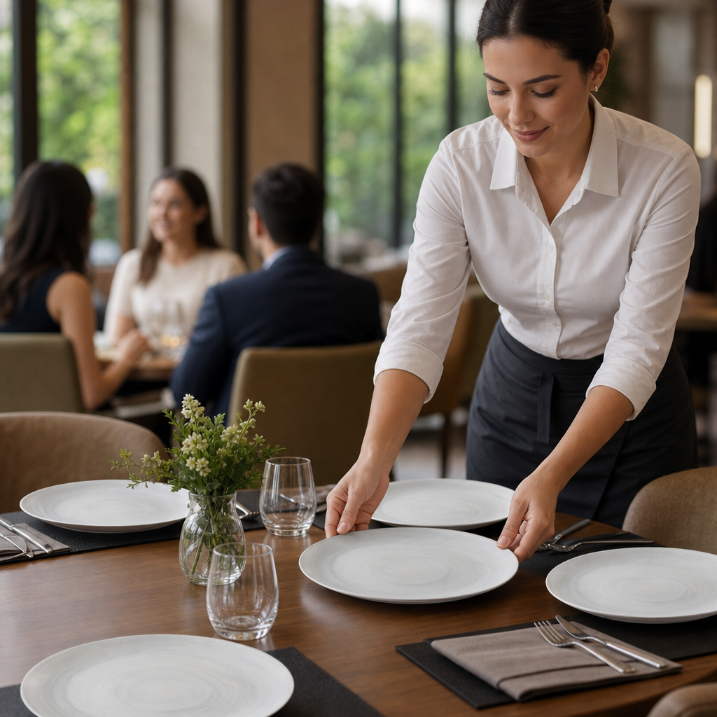 Coupe Plates 260mm Vitrified Ceramic for Dining Tables (Pack of 12)