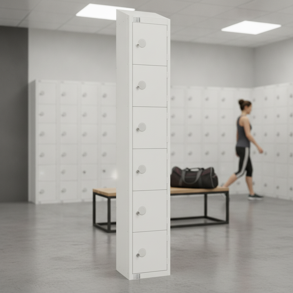 Powder Coated Steel Six Door Lockers 300mm Deep for Personal Storage