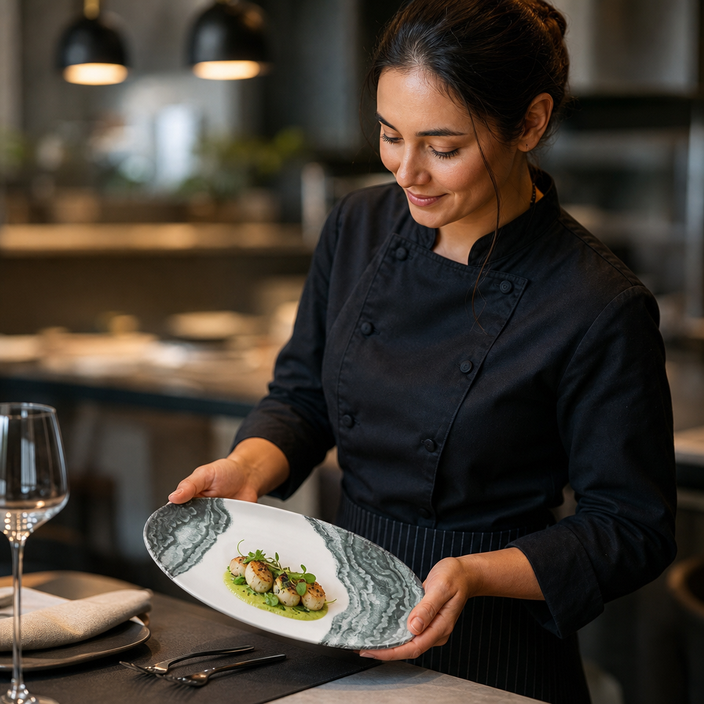 Organic Platters 220x130mm Black Ceramic for Modern Hospitality (Pack of 6)