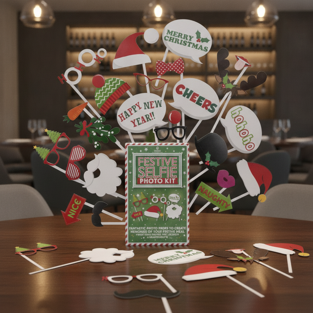 Festive Selfie Photo Kit Made from 350gsm Card for Holiday Celebrations (Pack of 8)