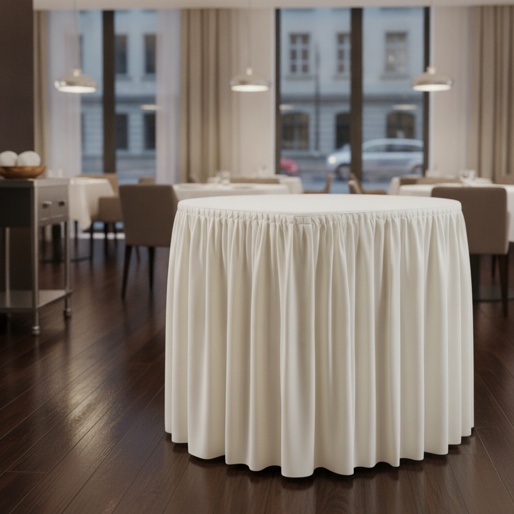 Polyester Table Top Covering and Skirting 750mm for Events