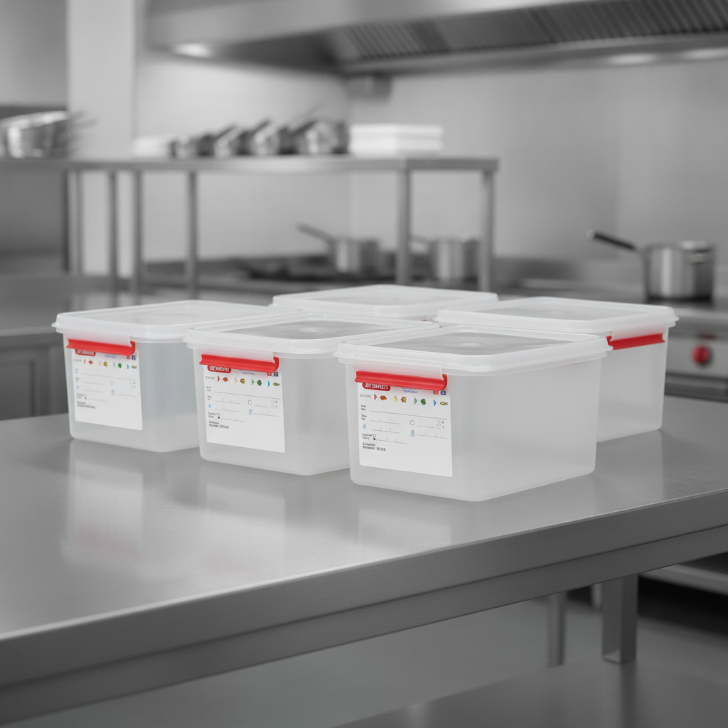 Polypropylene 10L Gastronorm Food Container for Professional Kitchens (Pack of 4)