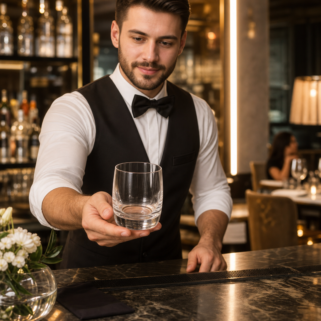 Crystal Glass Rocks Tumblers 280ml for Bars & Restaurants (Pack of 6)