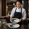 Walled Plates 260mm Black Vitrified Ceramic for Dining (Pack of 6)