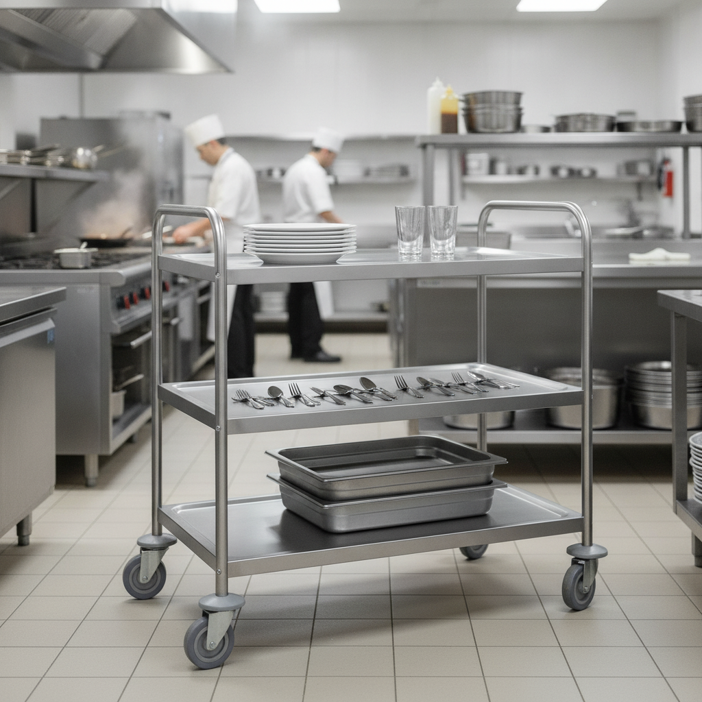 Stainless Steel 3 Tier Clearing Trolley for Efficient Transport
