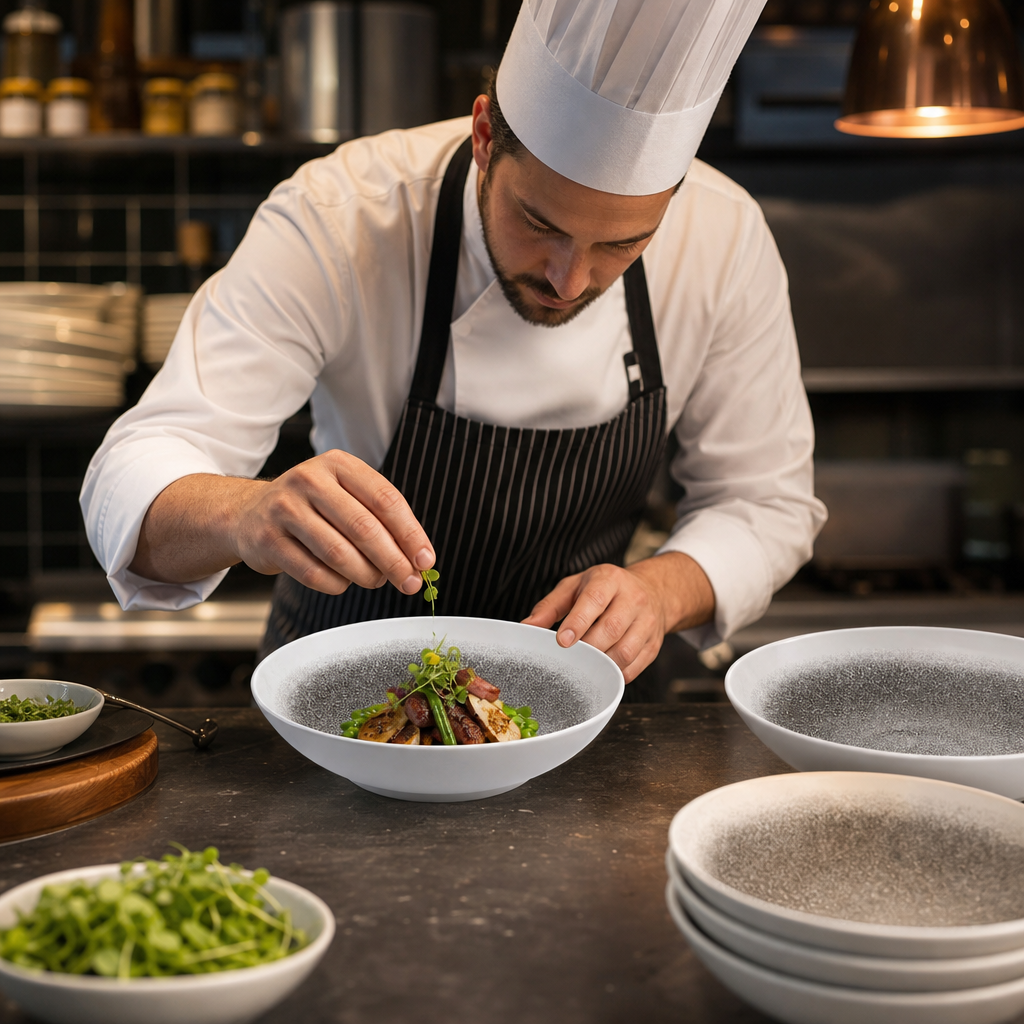 Trace Round Bowls Black Porcelain for Dining (Pack of 12)