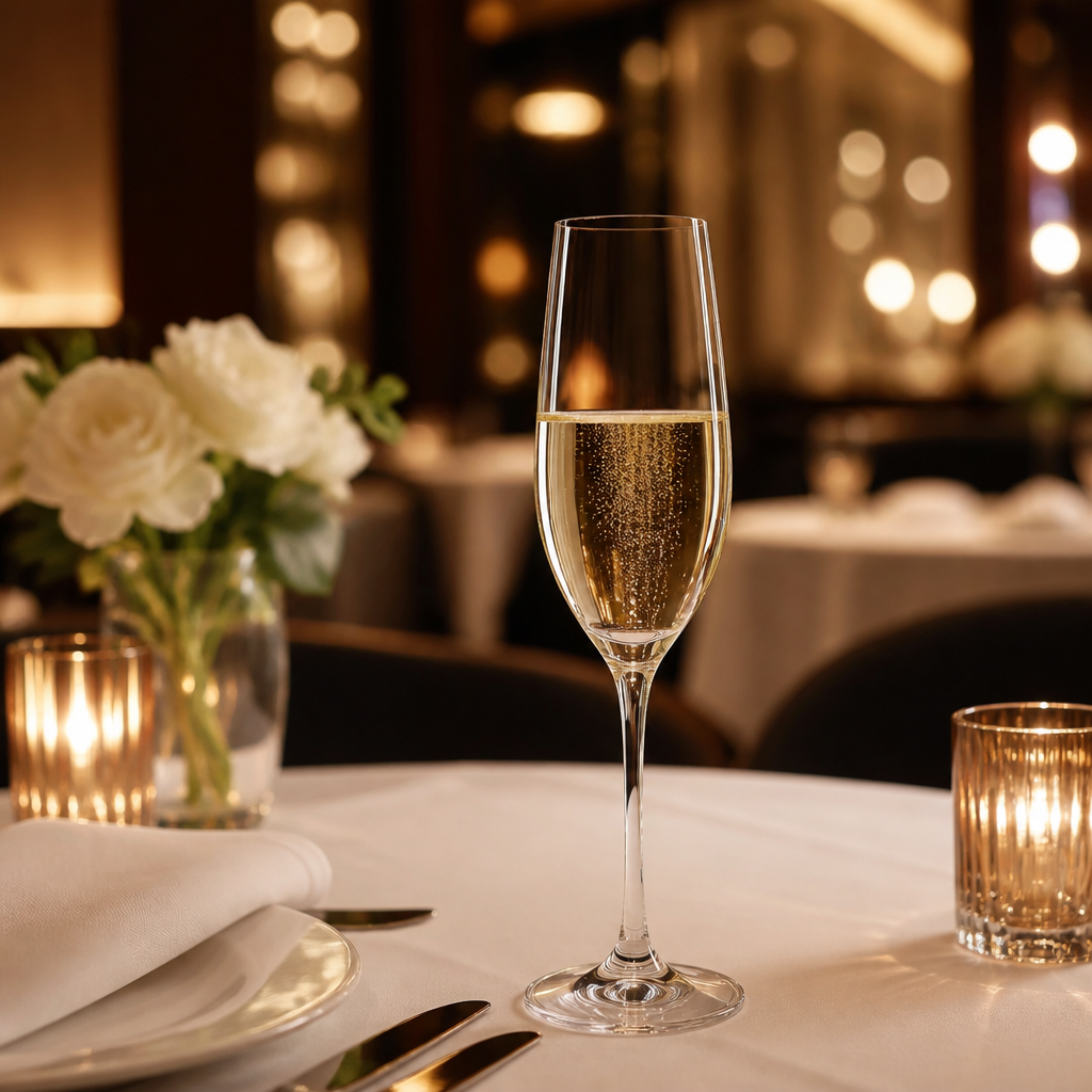 Lead-Free Crystal Champagne Flutes 225ml for Modern Venues (Pack of 6)
