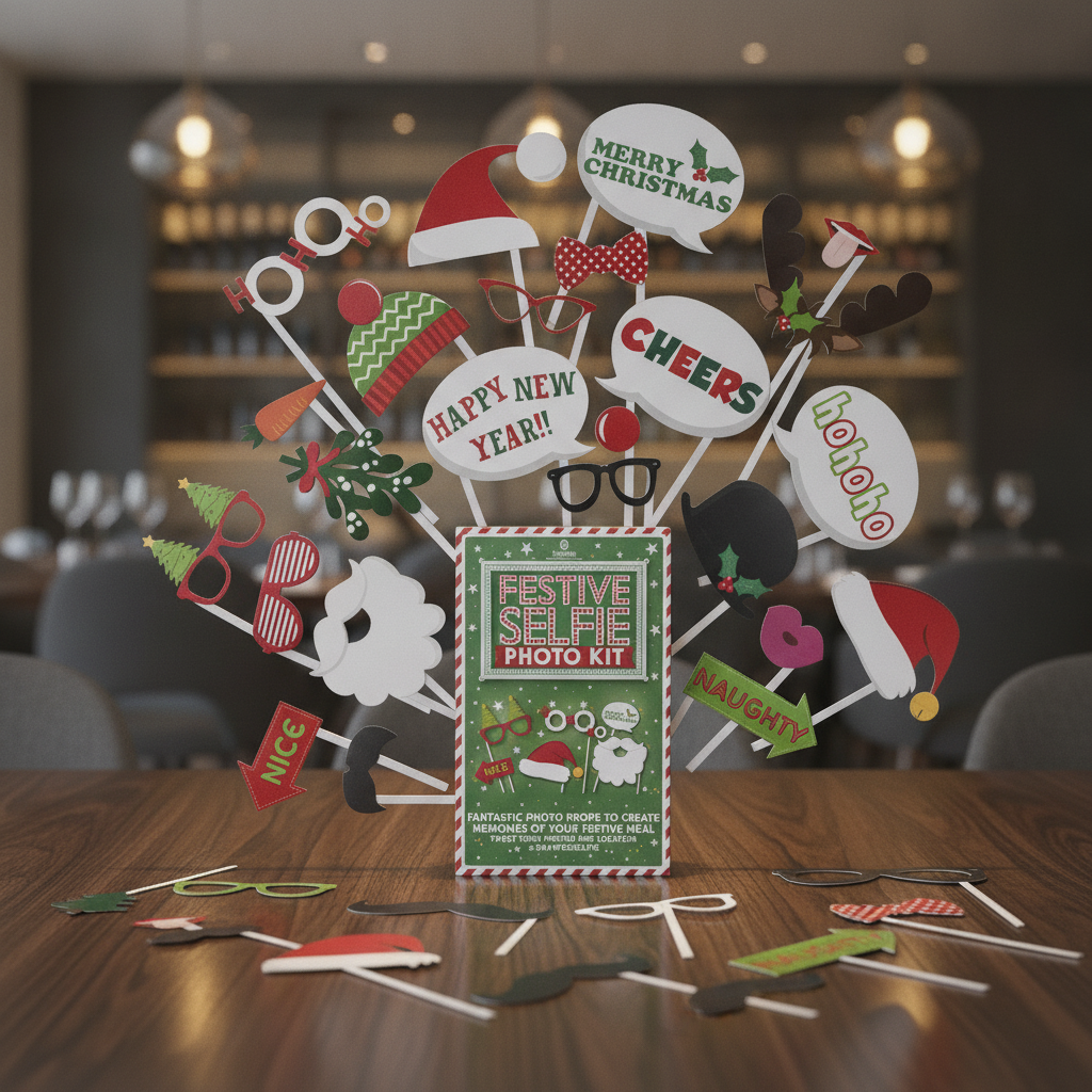 Festive Selfie Photo Kit Made from 350gsm Card for Holiday Celebrations (Pack of 8)
