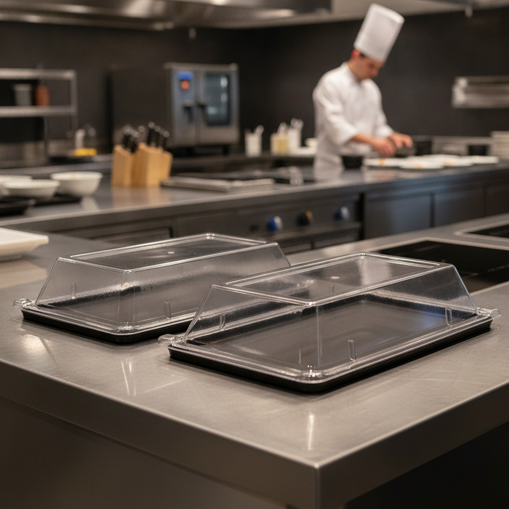 Clear Plastic Buffet Tray Lid 580x200mm for Catering & Hospitality (Pack of 2)